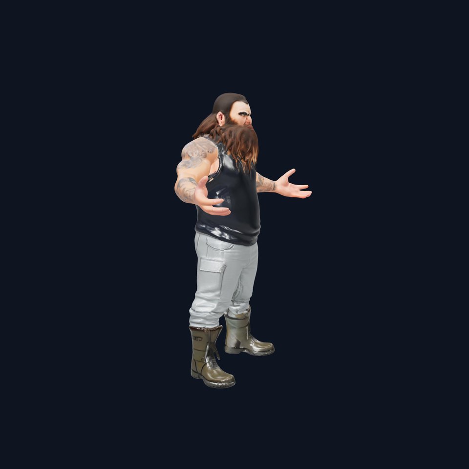 Bearded Warrior Character Model  Rigged and Animated